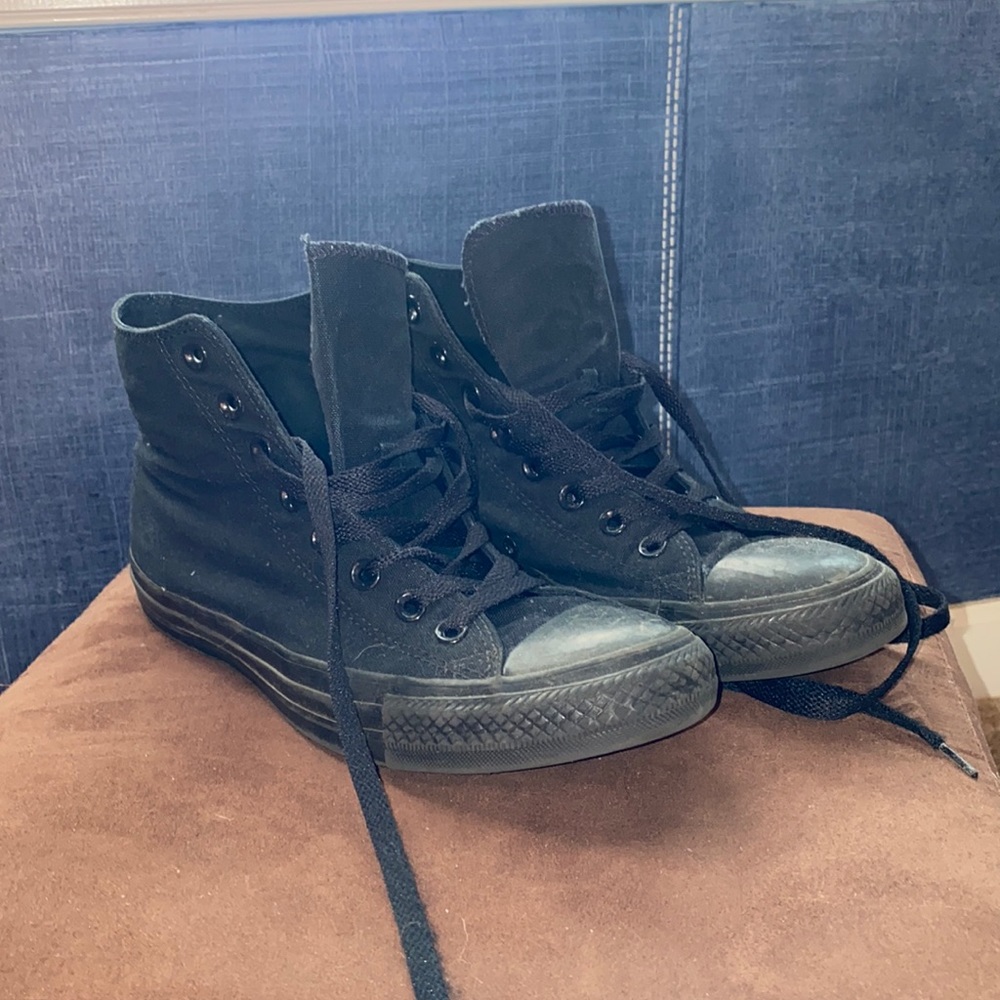 All Black Converse All Star High Tops